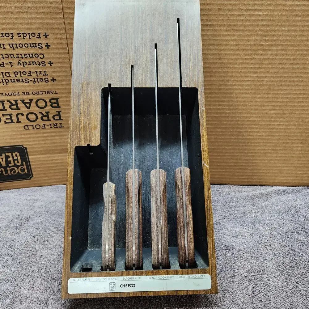 Chefco Incomplete Knife set 4 knives, 2 tips broken see pics shlf